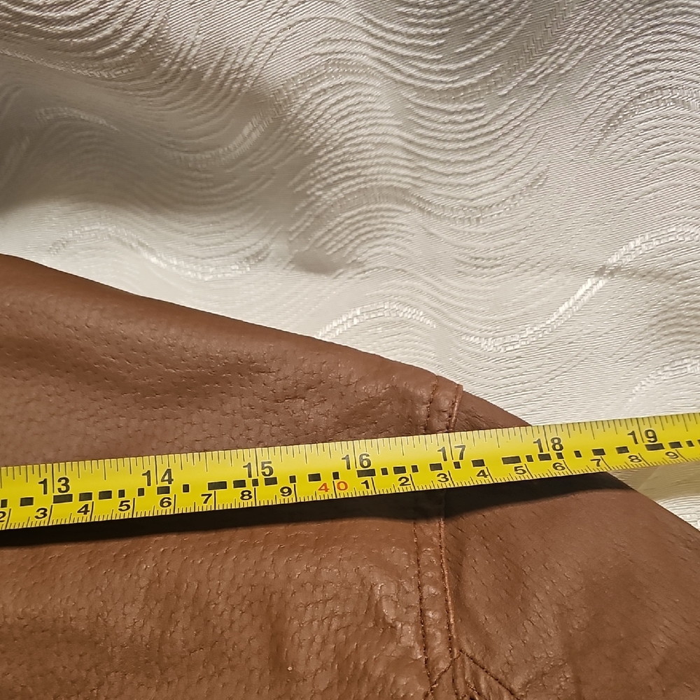 Coldwater Creek Tan Leather Jacket Womans Large - Picture 13 of 15